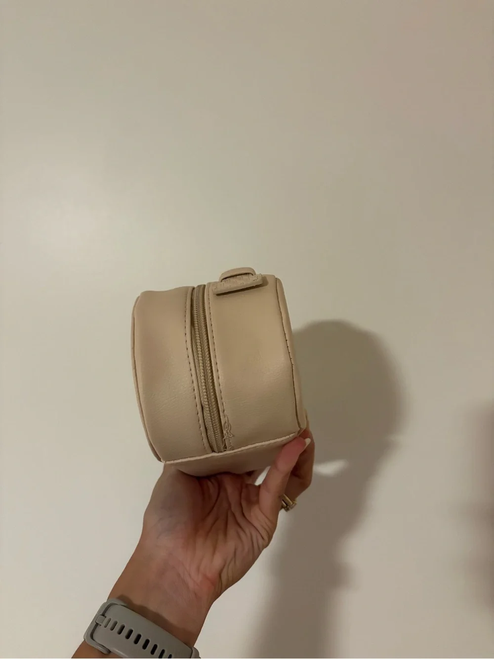 New Qatar DIPTYQUE Beige Leather Cosmetic Toiletry Pouch